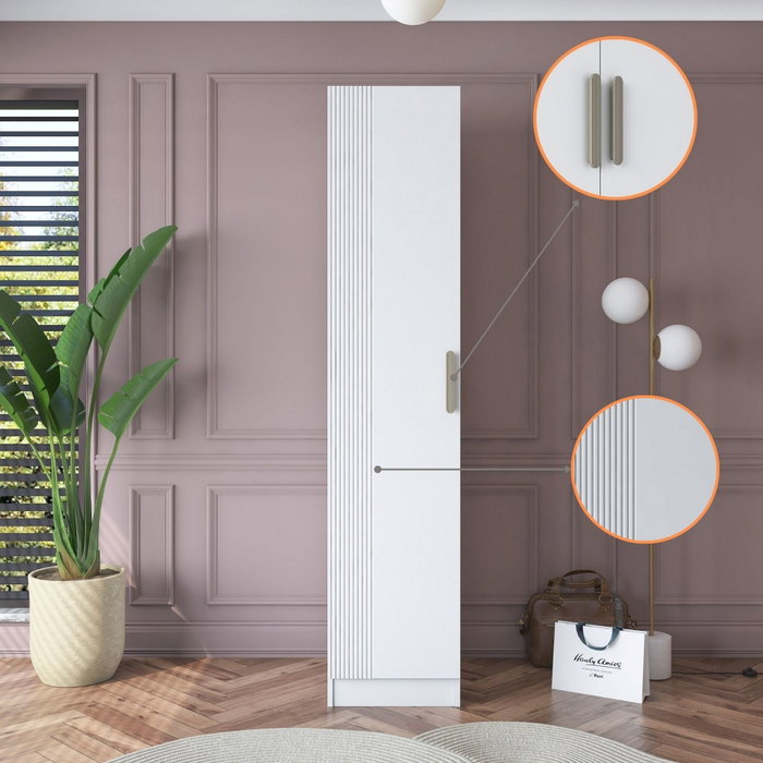 Hanah Home Armario Blanco con Estanterías Hanah Home Armario Blanco con Estanterías
